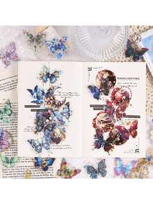 4pcs Butterfly Dance Breeze Holographic Sticker Pack | Waterproof PET Cross-Border Journal DIY Supplies - suit - View 8