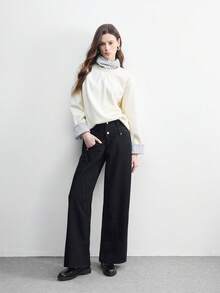 CUCCOO BIZCHIC Ladies Black Glossy Platform Loafers Casual Commuter Style Valentine's Day - Black 1 - View 6