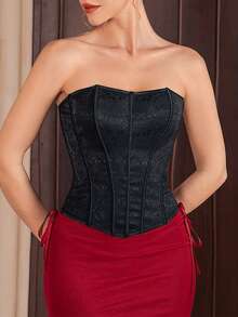 Women's Sexy Versatile Bandeau Bra For Dates And Parties - Black - View 4
