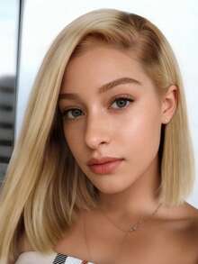 100% Human Hair Bob Wigs Ombre Honey Blonde Straight Bob Wig 7x5 Lace Closure Pre Cut Pre Bleached Glueless Wig Bye Bye Knots Lace Front Blonde With Medium Brown Roots Pre Cut Pre Plucked Pre Bleached Effortless Wear - S4/613 - View 2