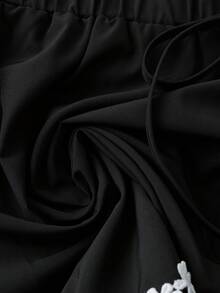 GlowEve CURVE 3 pièces Set : Gilet, Short et Veste Chemise Fleurie Femme Grande Taille, Printemps/Été - Noir - Voir 6