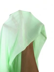 SHEIN EZwear Đầm ngắn màu xanh bạc hà đơn giản với cổ áo xếp ly và gấu váy, đầm xanh gợi cảm. - Màu xanh Bạc hà - Xem 7