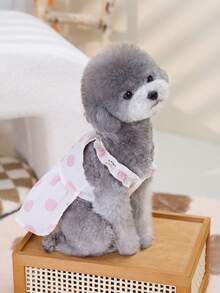 PETSIN 狗狗服装、猫咪服装、动物裙装、宠物春夏新品系列、幼犬连衣裙、公主风百搭连衣裙、条纹印花、小型动物服装、清凉防晒霜 - 彩色 - 查看 14