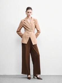 CUCCOO BIZCHIC 女士鞋履 女士尖头粗跟中跟棕色镜面露跟高跟鞋 时尚舒适 通勤商务百搭 - 咖啡色漆皮 - 查看 6