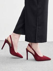 CUCCOO BIZCHIC 新款百搭尖头高跟女鞋 - 復古紅色 - 查看 5