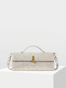MOTF PREMIUM ELEGANT EMBOSSED TOP HANDLE BAG FOR COMMUTER - Silver straw - View 4