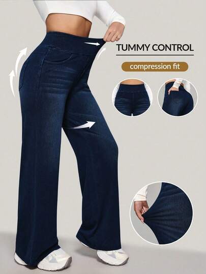 Flexra Petite Casual Versatile Black Loose Straight-Leg Jeans For Women, All Season