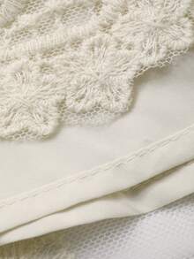 DAZY 女童（小号）V领系带韩版休闲荷叶边系带下摆派对生日连衣裙 - 白色 - 查看 3