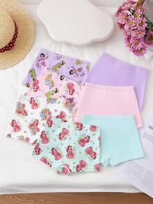 7pcs/Set Girls Young Girl Princess Bow Floral Sweet Basic Briefs Panties - Multicolor - View 2