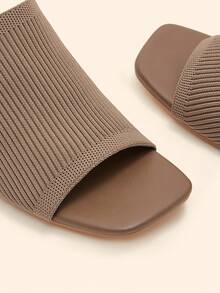 CUCCOO BASICS Sandal cao gót mũi vuông thời trang thường ngày dành cho nữ, thích hợp cho dịp Giáng sinh. - Màu Khaki - Xem 5