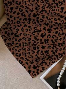 Resyla 女士豹纹图案圆领修身休闲T恤，春夏新品热销款 - 彩色 - 查看 3