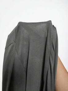 SHEIN SXY 女士纯色立领无袖修身连体裤，舒适透气 - 灰色 - 查看 6