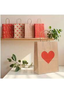 20 túi giấy Valentine, túi quà tặng bằng giấy Kraft, túi tote dự tiệc, túi thiết kế hình trái tim, túi mua sắm bán lẻ, thích hợp cho sinh nhật, kỷ niệm, lễ hội ngoài trời và các dịp lễ khác, đồ dùng trang trí lễ hội, đồ trang trí sự kiện, túi tote trang trí, túi theo chủ đề, tay cầm chắc chắn, túi quà tặng ngày lễ, túi quà tặng tiệc tùng, đồ dùng cho người tổ chức sự kiện. - Nhiều màu - Xem 3