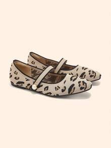 CUCCOO BASICS Zapatos Mary Jane de mujer con estampado de leopardo, hebilla de perlas y diseño de patrón único, elegante y versátil, cómodos para ir al trabajo, citas, fiestas y talla grande ocasiones - Estampado de leopardo - Ver 2