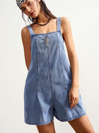 Bohemela Women's Denim Jumpsuit, Loose Fit, Square Neck, Sleeveless, Simple Design, Overall Denim Jumpsuit, Summer Summer Outfits For Women  Spring Clothes Women Beach Outfit For Women Beach Outfits Vacation Outfits Women Casual Outfit For Women