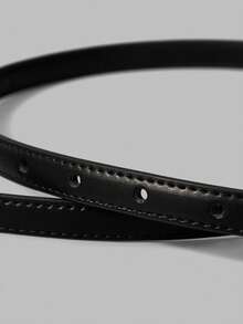 Ontre Black Fashion Commuter Gold Buckle Belt - Black - View 3