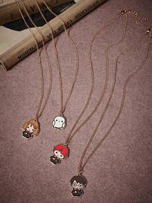 HARRY POTTER X SHEIN 1 Set Zinc Alloy Cartoon Figure Graphic Necklace, & Minimalist, Suitable For Couples, Parties, Concerts, Festivals - Gold - View 10