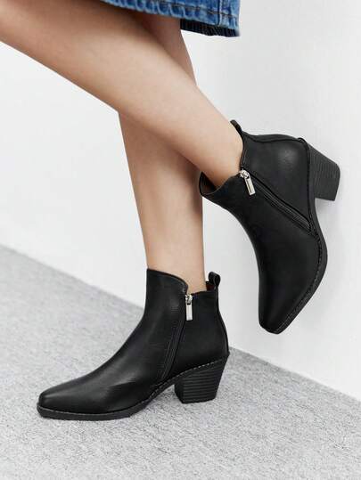 CUCCOO BIZCHIC 女士时尚百搭通勤粗跟踝靴