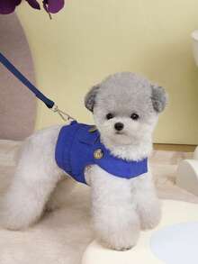 PETSIN Pet Chest And Back Skirt, Cat Traction Strap, Animal Collar Set, Pet Supplies Strap Skirt, Dog Walking Princess Skirt, Pet Chest And Back Skirt+Rope Sweet Princess SBritish Style Chest And Back Set - Multicolor - View 5