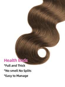 Paquetes De Cabello Castaños Color #4 Ondas De Cuerpo - 1 Paquete De Paquetes De Ondas De Cuerpo De Cabello Humano De Color Marrón Claro - S4 - Ver 6