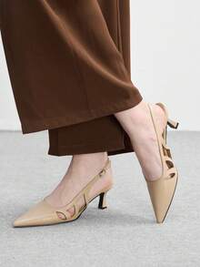 CUCCOO BIZCHIC Zapatos de mujer de diseño de nicho, de moda, con tacón fino y punta fina, zapatos de primavera - Blanco roto - Ver 3