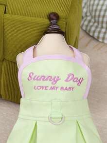 PETSIN 狗狗服装、猫咪服装、动物裙装、宠物春夏新品系列、幼犬连衣裙、公主风百搭连衣裙、条纹印花、小型动物服装、清凉防晒霜 - 彩色 - 查看 7