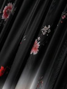 GlowEve CURVE 大码渐变印花网纱褶裥裙 - 黑色 - 查看 3