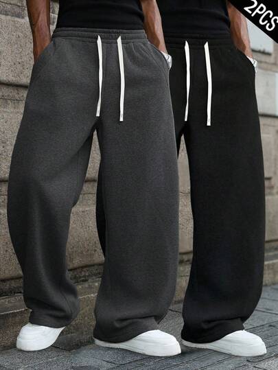 Manfinity EMRG Men's Loose Fit Casual Sweatpants,Baggy Pants,Track Pants,Jogging,Baggy Versatile Street Style Joggers Suitable For Streetwear, Casual Daily Wear, Weekend Outings, Music Festivals, Social Gatherings And More. This Pant Is An Essential Versatile Piece In A Man's Wardrobe, Making It A Great Gift For Boyfriends Or Husbands. Oversized Sweatpants  Sweats Sweatpants Wide For Men Pro Club Sweat Pants Grey Baggy Sweatpants