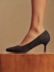 Rosivie Women's Square Toe Fashionable Versatile High Heels For Daily Commute - Coffee Brown - View 1