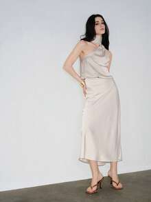 Classic Minimalist Stripe Thong High Heel Sandals For Women - Brown - View 5