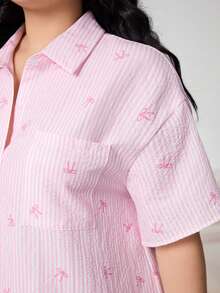 Solflare Đầm dáng rộng, kẻ sọc xanh hải quân và trắng, có bèo nhún ở gấu, cỡ lớn, thích hợp cho đi làm, đi học, mặc thường ngày, hẹn hò, đi chơi. - Nhiều màu - Xem 7