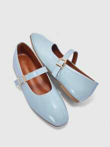 CUCCOO BIZCHIC Zapatos planos de mujer versátiles, de moda sencilla y generosa, para el tiempo libre, el trabajo y el transporte - azul real - Ver 10