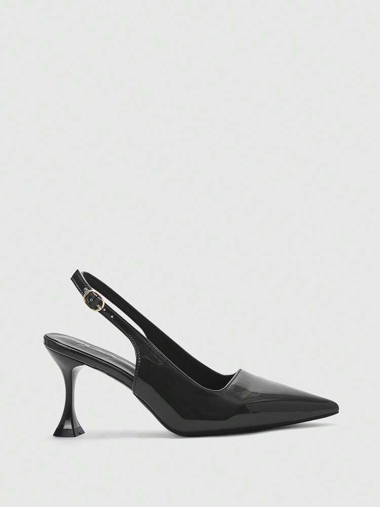 CUCCOO BIZCHIC Women Shoes Pointed Thin High Heels Black Fashion Simple Basic Daily Versatile Commute To Work Shopping Women's High Heels Shoes After Lifting Slingback Shoes Women's Shoes Spring Shoes