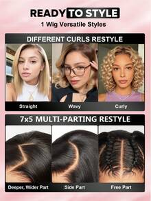 100% Human Hair Bob Wigs Ombre Honey Blonde Straight Bob Wig 7x5 Lace Closure Pre Cut Pre Bleached Glueless Wig Bye Bye Knots Lace Front Blonde With Medium Brown Roots Pre Cut Pre Plucked Pre Bleached Effortless Wear - S4/613 - View 11