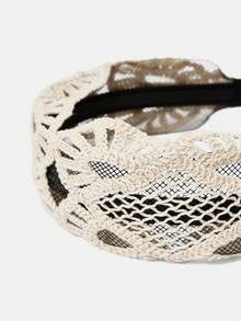 MOTF PREMIUM 白色蕾丝镂空宽边发带 - 白色 - 查看 4