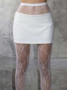 Dazy Tall Quần legging ren gợi cảm dành cho nữ cao - trắng - Xem 8