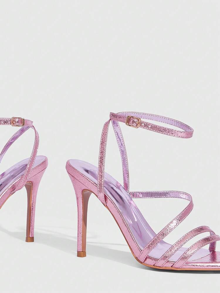 CUCCOO SZL Women's Pointed Toe Buckle Design Fashion High Heel Sandals For Daily Wear Prom Heels