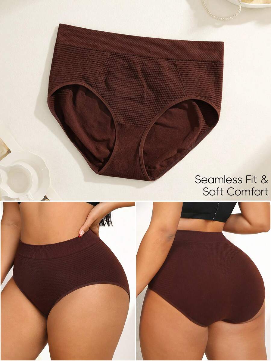 NudeFit 1 pezzo Mutande senza cuciture per donna con effetto push-up, taglie comode - Caffè Marrone - Visualizzare 1