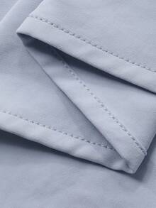 Livesso 荷叶边优雅派对伴娘圆领修身中长连衣裙，适合婚礼宾客、夏季邮轮旅行等场合，女士吊带裙 - 藍色 - 查看 7