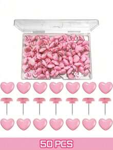 20/50pcs Multicolor Heart Shape Push Pins, Thumb Tacks,Suitable For Cork Board,Wall Hanging, Bulletin Board, Christmas Decoration, Holiday Gifts, Valentine's Day Gifts - Multicolor - View 23