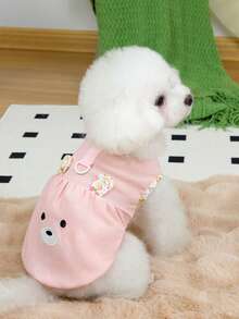 PETSIN 狗狗服装、猫咪服装、动物裙装、宠物春夏新品系列、幼犬连衣裙、公主风百搭连衣裙、条纹印花、小型动物服装、清凉防晒霜 - 彩色 - 查看 13