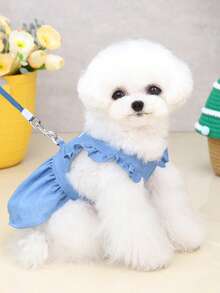 PETSIN Casual Leash Design Blue Princess Dress For Pets, Suitable For Spring And Summer - Multicolor - View 9