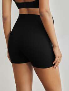 Moonlight&Mama 1 件女士舒适、时尚、高品质细罗纹腰带交叉孕妇内衣 - 黑色 - 查看 3