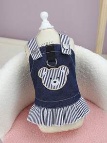 PETSIN Dog Clothing, Cat Clothing, Animal Skirts, Pet Spring/Summer New Collection, Puppy Dress, Princess Versatile Dress, Printed Stripes, Small Animal Clothing, Cool Sunscreen - Multicolor - View 12