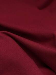 Franclia Women's Burgundy Ruched Waist Fitted Casual Everyday Commute Outing Afternoon Tea Date Short Sleeve Top, Spring/Summer - Burgundy - View 5