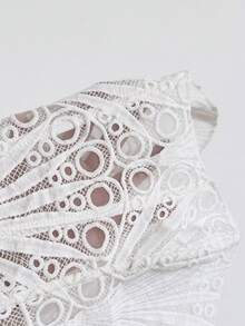 Soleia Spring/Summer New Casual Vacation Western Beach Wedding Guest Attire Graduation Brunch, St. Patrick's Day Spring Break Easter Music Festival Elegant Boho Tropical Backless Romantic Valentine's Day Wedding Season Date Lace Texture White Tube Top For Women - White - View 6