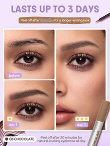 SHEGLAM Tint Lock Tattoo 撕拉眉膠-Chocolate 品牌 美容 化妝 化妝品 適合女性與女孩 完美搭配夏季春季 Y2K 時尚 流行 生日 母親節禮物 假期 派對準備就緒 最佳顏色 - Chocolate - 查看 3