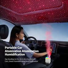 Star Projector Humidifier | RGB Color Changing Night Light | Rotatable Mist Air Humidifier | 2 Spray Modes Portable Humidifier | Car & Home Dual-Use Aromatherapy Diffuser - Multicolor - View 3