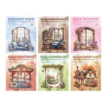 6pcs Secret Scenery PET Sticker Pack | Cross-Border Journal Stickers For Student, DIY Scrapbook Supplies - suit - View 11