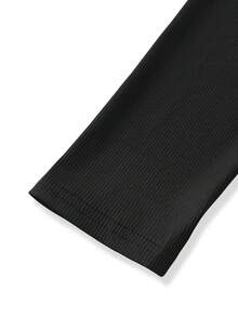 Women's Geometric Print Round Neck Long Sleeve Top And Pants Pajama Set - Black - View 4